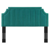 Alyona Channel Tufted Performance Velvet King/California King Headboard Teal MOD-6348-TEA