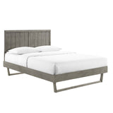 Alana Queen Wood Platform Bed With Angular Frame Gray MOD-6378-GRY