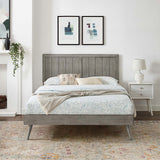 Alana Queen Wood Platform Bed With Splayed Legs Gray MOD-6379-GRY