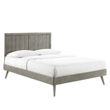 Alana Queen Wood Platform Bed With Splayed Legs Gray MOD-6379-GRY