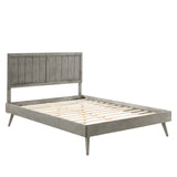 Alana Queen Wood Platform Bed With Splayed Legs Gray MOD-6379-GRY