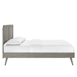 Alana Queen Wood Platform Bed With Splayed Legs Gray MOD-6379-GRY