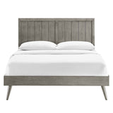 Alana Queen Wood Platform Bed With Splayed Legs Gray MOD-6379-GRY