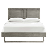 Marlee Queen Wood Platform Bed With Angular Frame Gray MOD-6381-GRY