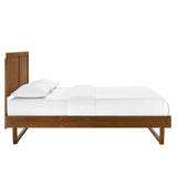 Marlee Queen Wood Platform Bed With Angular Frame Walnut MOD-6381-WAL