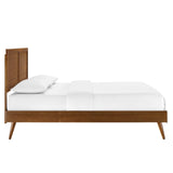 Marlee Queen Wood Platform Bed With Splayed Legs Walnut MOD-6382-WAL