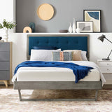 Willow Queen Wood Platform Bed With Angular Frame Gray Azure MOD-6384-GRY-AZU