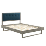 Willow Queen Wood Platform Bed With Angular Frame Gray Azure MOD-6384-GRY-AZU