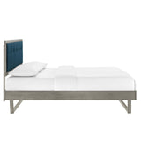 Willow Queen Wood Platform Bed With Angular Frame Gray Azure MOD-6384-GRY-AZU