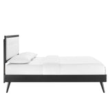 Willow Queen Wood Platform Bed With Splayed Legs Black White MOD-6385-BLK-WHI