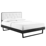 Bridgette Queen Wood Platform Bed With Angular Frame Black White MOD-6387-BLK-WHI