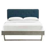 Bridgette Queen Wood Platform Bed With Angular Frame Gray Azure MOD-6387-GRY-AZU