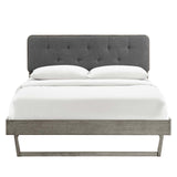 Bridgette Queen Wood Platform Bed With Angular Frame Gray Charcoal MOD-6387-GRY-CHA