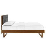 Bridgette Queen Wood Platform Bed With Angular Frame Walnut Charcoal MOD-6387-WAL-CHA