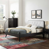 Bridgette Queen Wood Platform Bed With Splayed Legs Black White MOD-6388-BLK-WHI