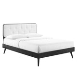 Bridgette Queen Wood Platform Bed With Splayed Legs Black White MOD-6388-BLK-WHI