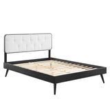 Bridgette Queen Wood Platform Bed With Splayed Legs Black White MOD-6388-BLK-WHI