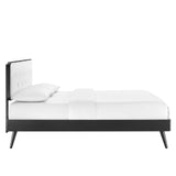 Bridgette Queen Wood Platform Bed With Splayed Legs Black White MOD-6388-BLK-WHI