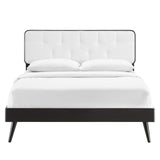 Bridgette Queen Wood Platform Bed With Splayed Legs Black White MOD-6388-BLK-WHI