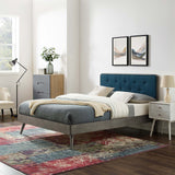 Bridgette Queen Wood Platform Bed With Splayed Legs Gray Azure MOD-6388-GRY-AZU