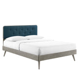 Bridgette Queen Wood Platform Bed With Splayed Legs Gray Azure MOD-6388-GRY-AZU