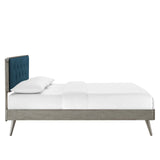 Bridgette Queen Wood Platform Bed With Splayed Legs Gray Azure MOD-6388-GRY-AZU