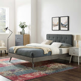 Bridgette Queen Wood Platform Bed With Splayed Legs Gray Charcoal MOD-6388-GRY-CHA