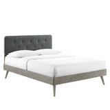 Bridgette Queen Wood Platform Bed With Splayed Legs Gray Charcoal MOD-6388-GRY-CHA