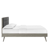 Bridgette Queen Wood Platform Bed With Splayed Legs Gray Charcoal MOD-6388-GRY-CHA