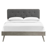 Bridgette Queen Wood Platform Bed With Splayed Legs Gray Charcoal MOD-6388-GRY-CHA