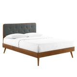 Bridgette Queen Wood Platform Bed With Splayed Legs Walnut Charcoal MOD-6388-WAL-CHA