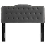 Sophia Tufted Performance Velvet Twin Headboard Charcoal MOD-6409-CHA