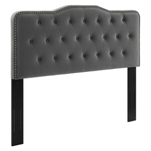 Sophia Tufted Performance Velvet King/California King Headboard Charcoal MOD-6411-CHA