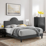 Soleil Performance Velvet Queen Bed Charcoal MOD-6518-CHA