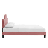 Soleil Performance Velvet Queen Bed Dusty Rose MOD-6518-DUS