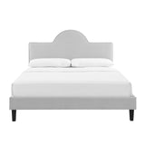 Soleil Performance Velvet Queen Bed Light Gray MOD-6518-LGR