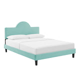 Soleil Performance Velvet Queen Bed Mint MOD-6518-MIN