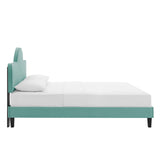 Soleil Performance Velvet Queen Bed Mint MOD-6518-MIN