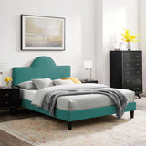 Soleil Performance Velvet Queen Bed Teal MOD-6518-TEA