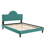 Soleil Performance Velvet Queen Bed Teal MOD-6518-TEA