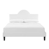 Soleil Performance Velvet Queen Bed White MOD-6518-WHI