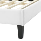 Soleil Performance Velvet Queen Bed White MOD-6518-WHI