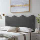 Athena Performance Velvet King/California King Headboard Charcoal MOD-6521-CHA