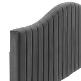 Brielle Channel Tufted Performance Velvet Full/Queen Headboard Charcoal MOD-6559-CHA