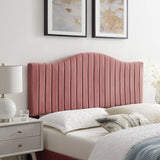 Brielle Channel Tufted Performance Velvet Full/Queen Headboard Dusty Rose MOD-6559-DUS