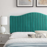 Brielle Channel Tufted Performance Velvet Full/Queen Headboard Teal MOD-6559-TEA