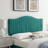 Brielle Channel Tufted Performance Velvet Full/Queen Headboard Teal MOD-6559-TEA