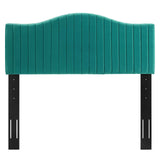 Brielle Channel Tufted Performance Velvet Full/Queen Headboard Teal MOD-6559-TEA