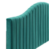 Brielle Channel Tufted Performance Velvet Full/Queen Headboard Teal MOD-6559-TEA