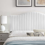 Brielle Channel Tufted Performance Velvet Full/Queen Headboard White MOD-6559-WHI